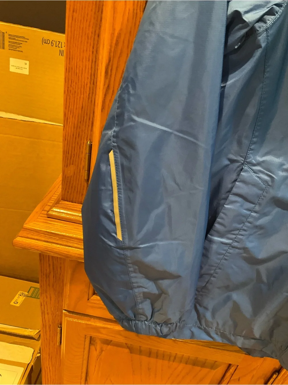 L.L. Bean Kids Blue and Navy Hooded Rain Jacket Coat 8
